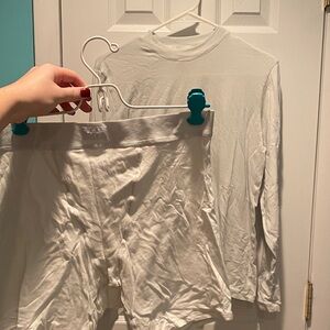 SKIMS Powder Blue Long Sleeve Tee (xs) & Boxer Shorts (m)